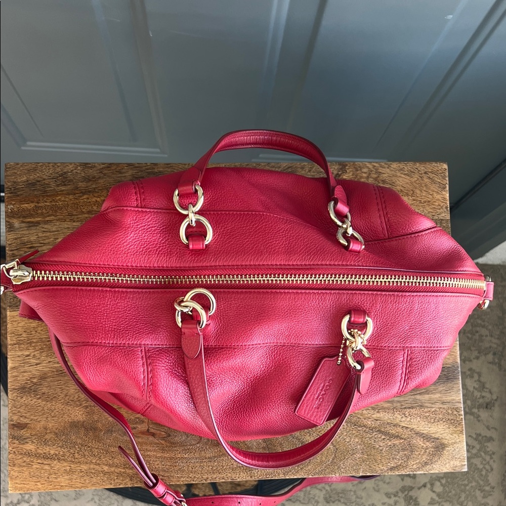 Coach Lenox Satchel Red - Picture 8 of 12